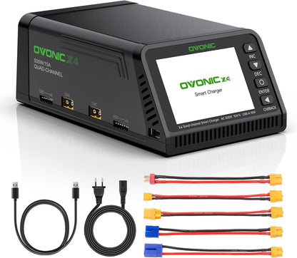 4-kanaals LiPo Oplader – Batterijlader – Balancer – Acculader – Li-Ion Oplader – 500 W Vermogen – Geïntegreerde Veiligheidsfuncties