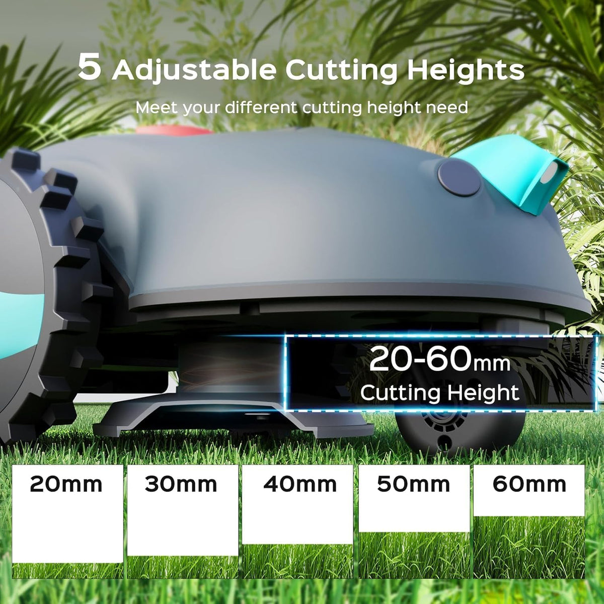 V100 Robotmaaier zonder Grensdraad, met Visuele NNavigatie, Obstakeldetectie (150 soorten), Geluidsarme Robotmaaier met 4Ah-accu, Vervangende Messen, Gericht maaien, max. 150 m²