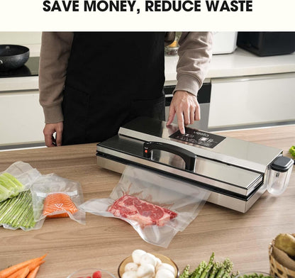 Vesta Precision Vac'n Seal Pro II Vacuümsealer - Slim afdichtingsontwerp, bediening op volle snelheid, moeiteloze zware werklast, gepatenteerde snijdooszakken, ontworpen en onderhouden in de VS