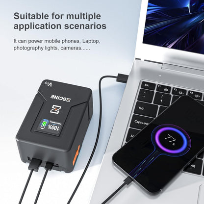 V-Mount Accu – Camera Accu – Batterij – Powerbank – V-Lock Batterij – 99Wh Capaciteit – PD USB-C Snelladen