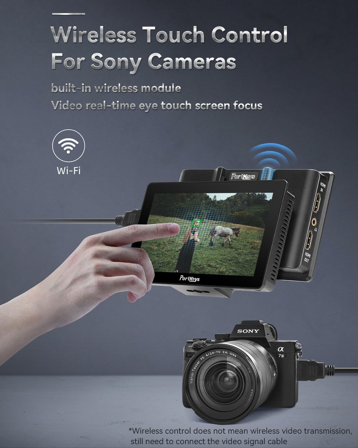 Portkeys LH5P II 5,5 inch Camera Monitor 2000nit 4K HDMI In/Out, Touch-to-Focus Camera Control voor FX3 A7S III, R5 Mark II R6 Mark II, GH6 S5 II, Z8 Z9, DSLR Field Monitor