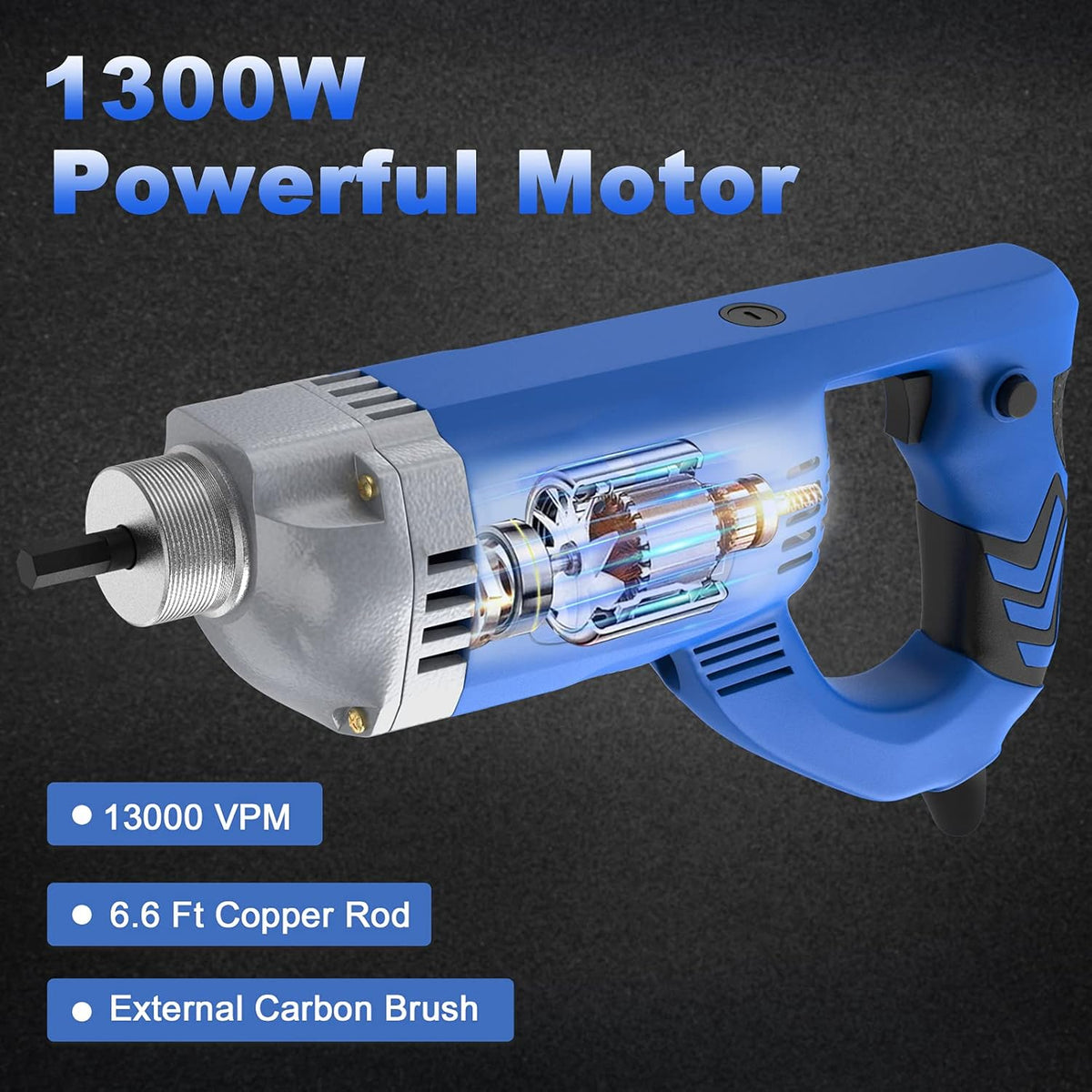 IMAYCC Betonschuiler, 1300 W, 220 V, 4300 omw/min, 2 m slanglengte van koper, betongereedschap