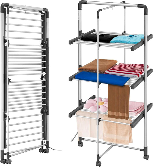 Elektrische wasdroger – Slim droger – Draagbare wasdroger – Elektrisch droogrek – Wasrek droger – 1200 W Vermogen – Verwarmde Lucht Tot 70 °C