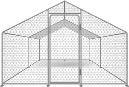 Kippenren – Pluimveetren – Kippenhok – Vogelschutting – Buitenren – Gegalvaniseerd Staal – 9 m² Veilig Oppervlak - QUORE
