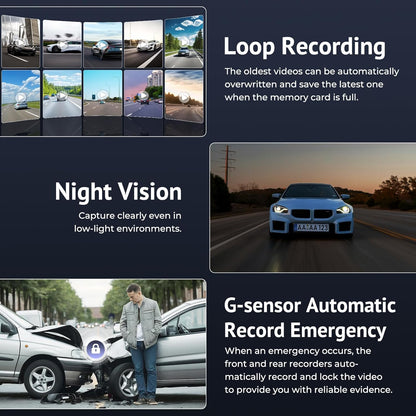 Carplay scherm voor auto 10,3 inch HD IPS draadloos compatibel met Apple Carplay & Android Auto, Touch Car Play Screen met SuperLink, 4K Dash Cam, 1080p Backup Camera, Loop Recording, Bluetooth Audio