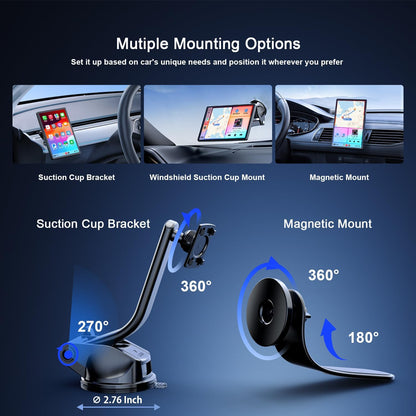Draadloze autoradio A-pple Carplay auto met achteruitrijcamera, draagbaar touchscreen, GPS-navigatie, spraakbesturing Google/Siri, Android Auto, Bluetooth-radio, AUX/FM, Mirror Link, OTA