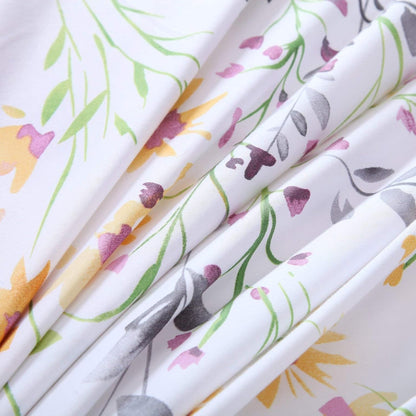 Brandream Garden Style Floral Dekbedovertrek Queen Size Set Roze Grijs Groene Takken Bloem Blad Print Dekbedovertrek Beddengoed Set Omkeerbaar Paars Beddengoed Collectie 1 Dekbedovertrek met 2