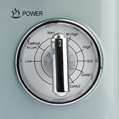 Magnetron – Oven – Microwavemachine – Keukenapparaat – Grillfunctie – 20 Liter Inhoud – 700 W Magnetronvermogen & 800 W Grillvermogen – Retro Groen Design