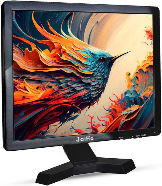 JaiHo 17 Inch 1280x1024 HD Panoramisch LCD-Monitor Resolutie 4: 3 FHD 1080P Kleurenscherm met PC/BNC/VGA/AV/HDMI/USB ingang voor CCTV DVD PC Video Games, Twee Ingebouwde Luidsprekers