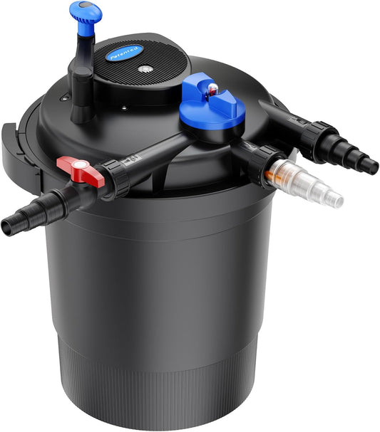 SunSun CPF-10000 drukfilter voor vijvers tot 30.000 liter, vijverdrukfilter 10.000 l/u met UVC-unit 11 W, vijverzuiveraar, filterinstallatie