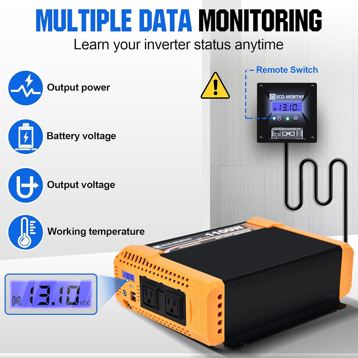 Zonne-energiesysteem – Solar Set – Zonnepanelen Systeem – Mobiel Zonnepaneel – Flexibel Zonnepaneel – 520 W Compleet – 2 x 100 Ah LifePO4 Batterijen – 1100 W Zuivere Sinus Omvormer