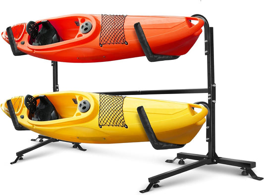 Yes4All 170 lbs Opslag Vrijstaand Dubbel Kajakrek voor Garage, Duurzame Stalen Outdoor Kajak Stand, Ideaal voor Kajaks, Surfboard, Paddle Board