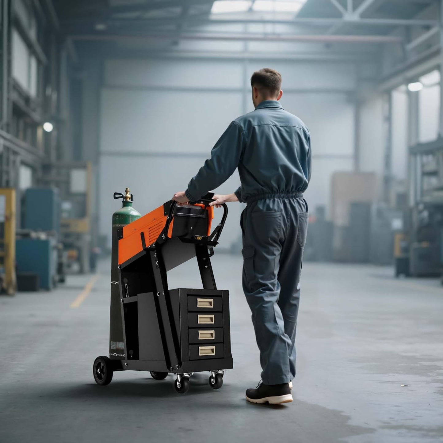 Laswagen Met 4 Schuifladen – Laskar – Werkplaatswagen – Laswagen Voor Lasapparatuur – Wagen Voor Lasmachine En Onderdelen – Staal – 100 Kg Draagvermogen