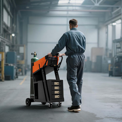 Laswagen Met 4 Schuifladen – Laskar – Werkplaatswagen – Laswagen Voor Lasapparatuur – Wagen Voor Lasmachine En Onderdelen – Staal – 100 Kg Draagvermogen