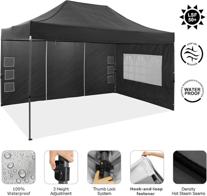 COBIZI Opvouwbaar paviljoen, waterdicht, tuinpaviljoen voor buiten, met zijwanden, opvouwbaar, uv-bescherming, paviljoen, tent voor buiten, strand, terras
