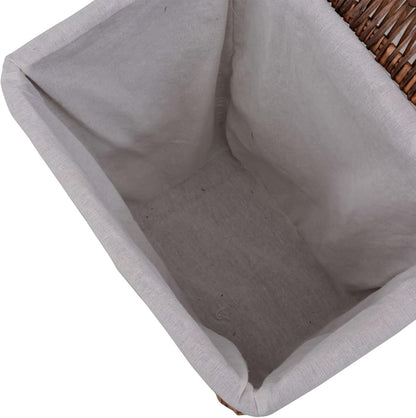 Wasmand – Wasbox – Wassorteerder – Opbergmand – Waszak – Handgevlochten Wilgentakken – Ruime Inhoud 43x34x57,5 cm