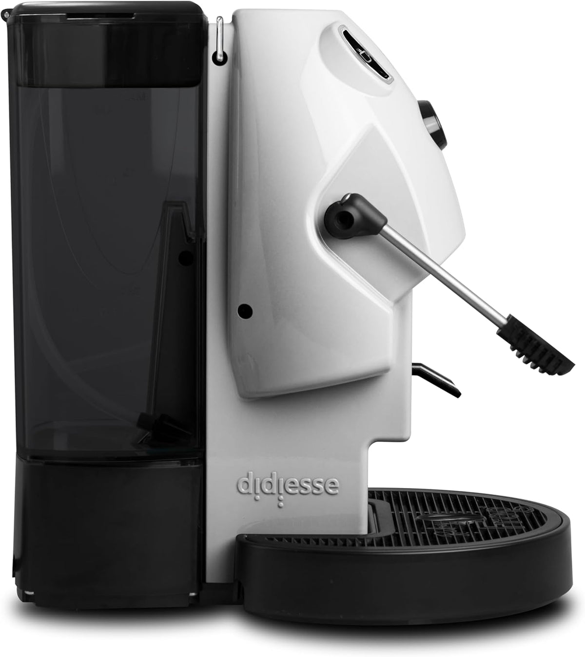 Didiesse Baby Frog Coffee & Tea Koffiezetapparaat voor pads, met melkopschuimer en dubbele padhouder voor koffie en thee, laag verbruik 650 W, warmwaterdispenser (wit)