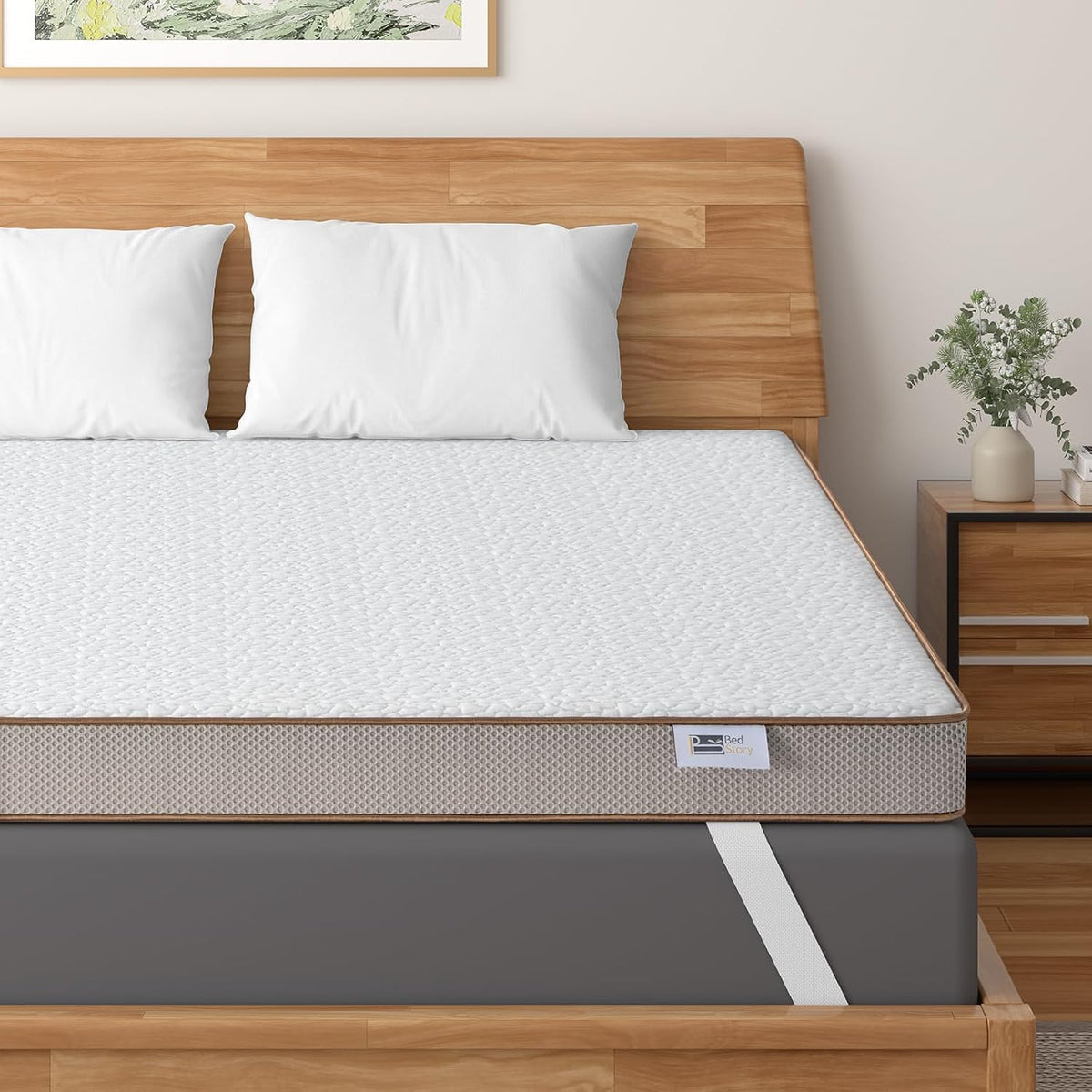 Gel Memory Foam Topper 180x200 – Matras Topper – Traagschuim Topper – Matrassen Topper – Boxspring Topper – Dubbelzijdig Hardheidsniveau H3/H4 – Verkoelende Gel Met Ventilatie
