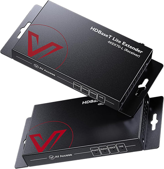 AV Access Professional UHD 4K60Hz (HDBaseT) HDMI-extender tot 70M (230ft), 4Kx2K@60/30Hz 1080P@120/60Hz HDR10 en 3D via Cat5e/6a/7, EDID-beheer + CEC, HDCP 2.2, 2-weg PoE + IR + RS232