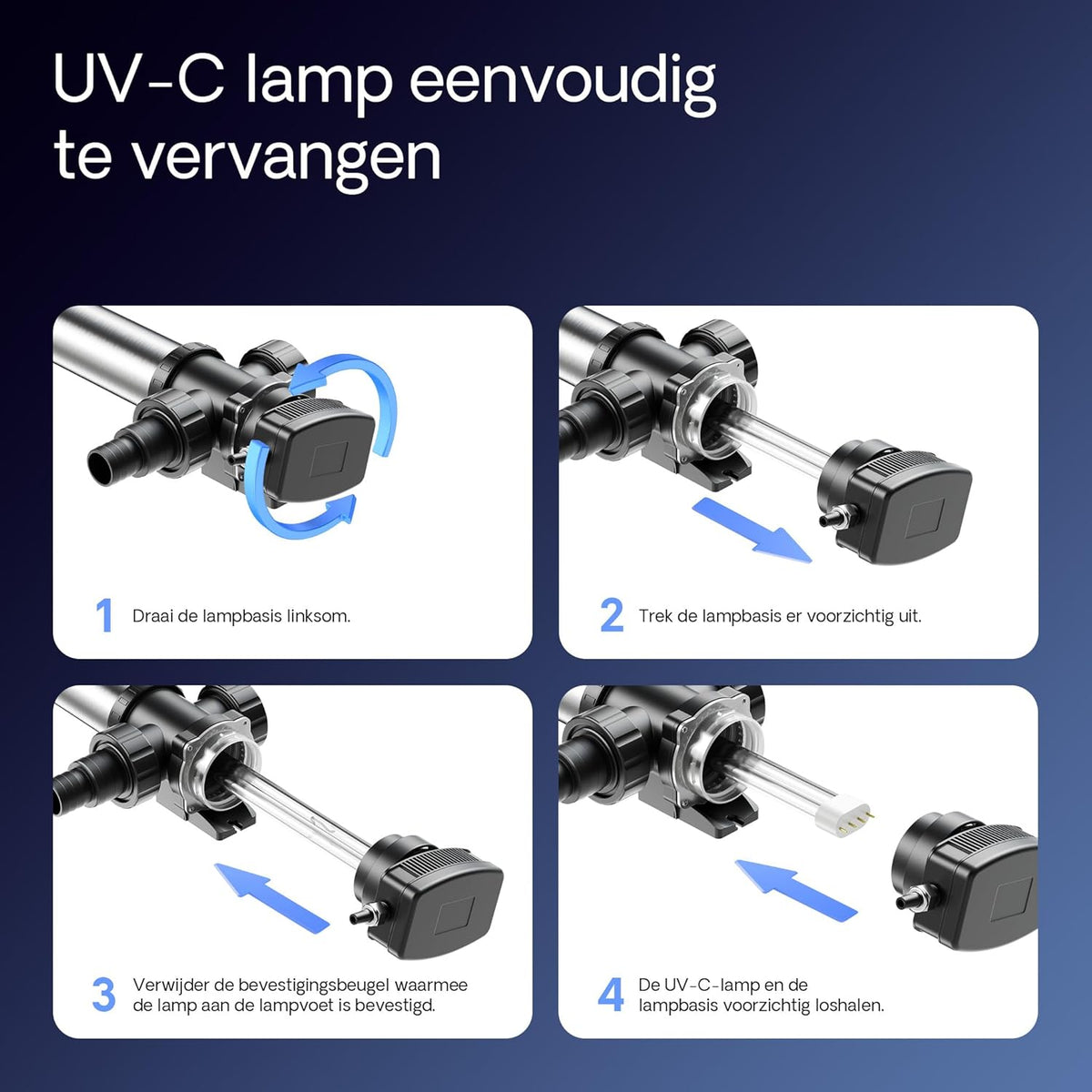 SunSun CUV-755 vijverzuivering waterzuiveraar RVS lichtfilter 55W
