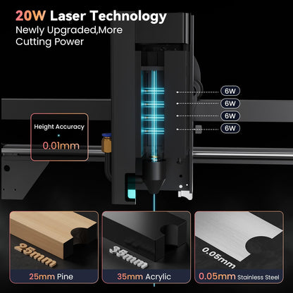 Lasergraveerder 3-in-1 – Lasersnijder – Graveermachine – Graveerapparaat – Laser Snijmachine – 20 W Laser – 40 x 40 cm Werkvlak