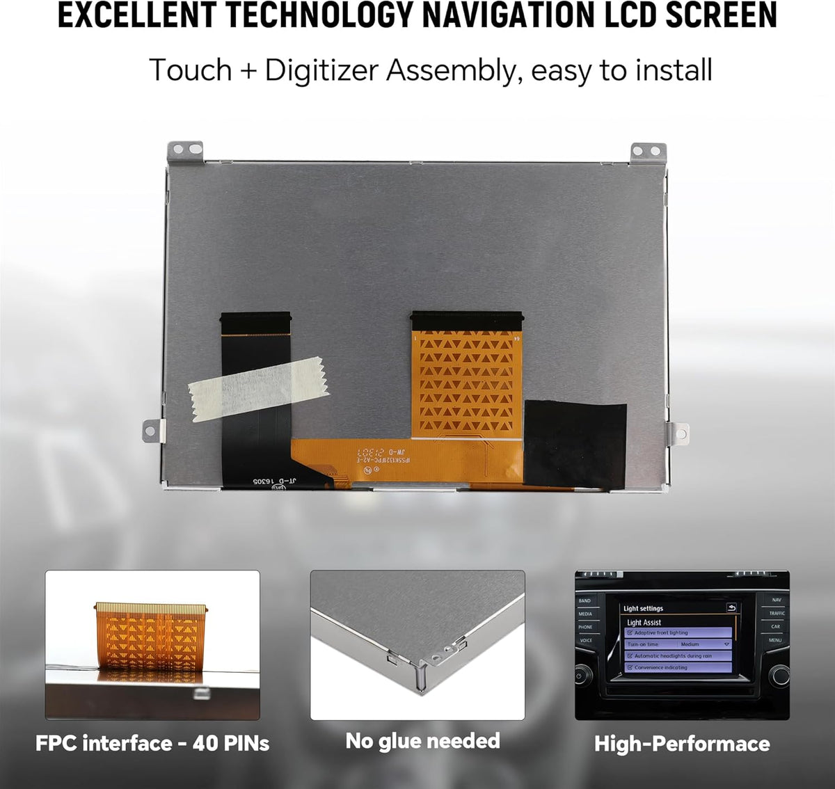 TDO-WVGA0633F00045 Lcd scherm Touchscreen Digitizer voor VW Magotan B7 Scirocco Golf 6R Polo Tiguan Monitor, voor Skoda Octavia Yeti Navigatie, TDO-WVGA0633F00039