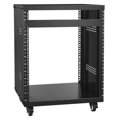 VEVOR 12U AV-rackstandaard, 500 lb-capaciteit, netwerkstereo-opname studiorek met afsluitbare zwenkwielen ronde en vierkante gaten, speciale ventilatieopeningen voor 19 inch audio video muzikale en