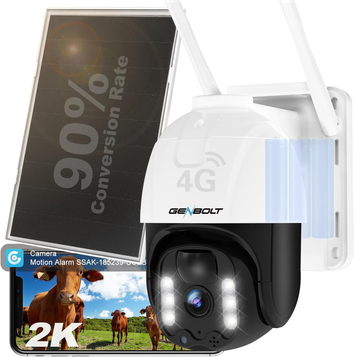 4G LTE Bewakingscamera Buiten Draadloos met SIM – Beveiligingscamera – Buitencamera – IP-Camera – PTZ-Camera – 8W Zonnepaneel – PIR-Bewegingsdetectie met Kleurennachtzicht