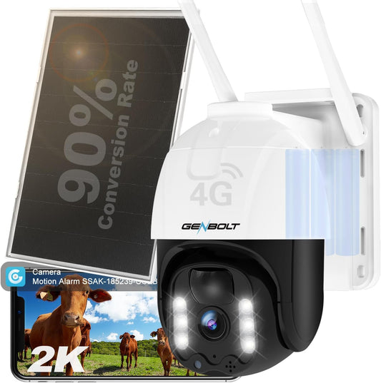 4G LTE Bewakingscamera Buiten Draadloos met SIM – Beveiligingscamera – Buitencamera – IP-Camera – PTZ-Camera – 8W Zonnepaneel – PIR-Bewegingsdetectie met Kleurennachtzicht