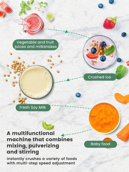 Huanyu Blender Smoothie Maker 3,9L Grote Capaciteit Commerciële Mixer Blender 2800W Hoge Snelheid Multifunctionele Kruik Blenders voor het verpletteren van ijs, fruit, groentesap, babyvoeding,