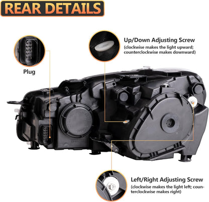 VLAND Projectorkoplampen Compatibel voor Golf 6 MK6 TSI Halogeen 2008-2013 (Niet voor TDI/GTI/R), 1 set/Met E-keuringsmerk