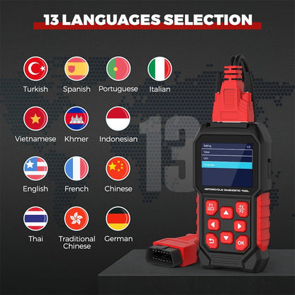 Motorfiets Diagnostisch Gereedschap – Motorfiets Scantool – Code Lezer – Diagnose Scanner – Motorfiets Scanner – Breed Compatibel Met Diverse Merken – Eenvoudig Foutcodes Uitlezen En Wissen