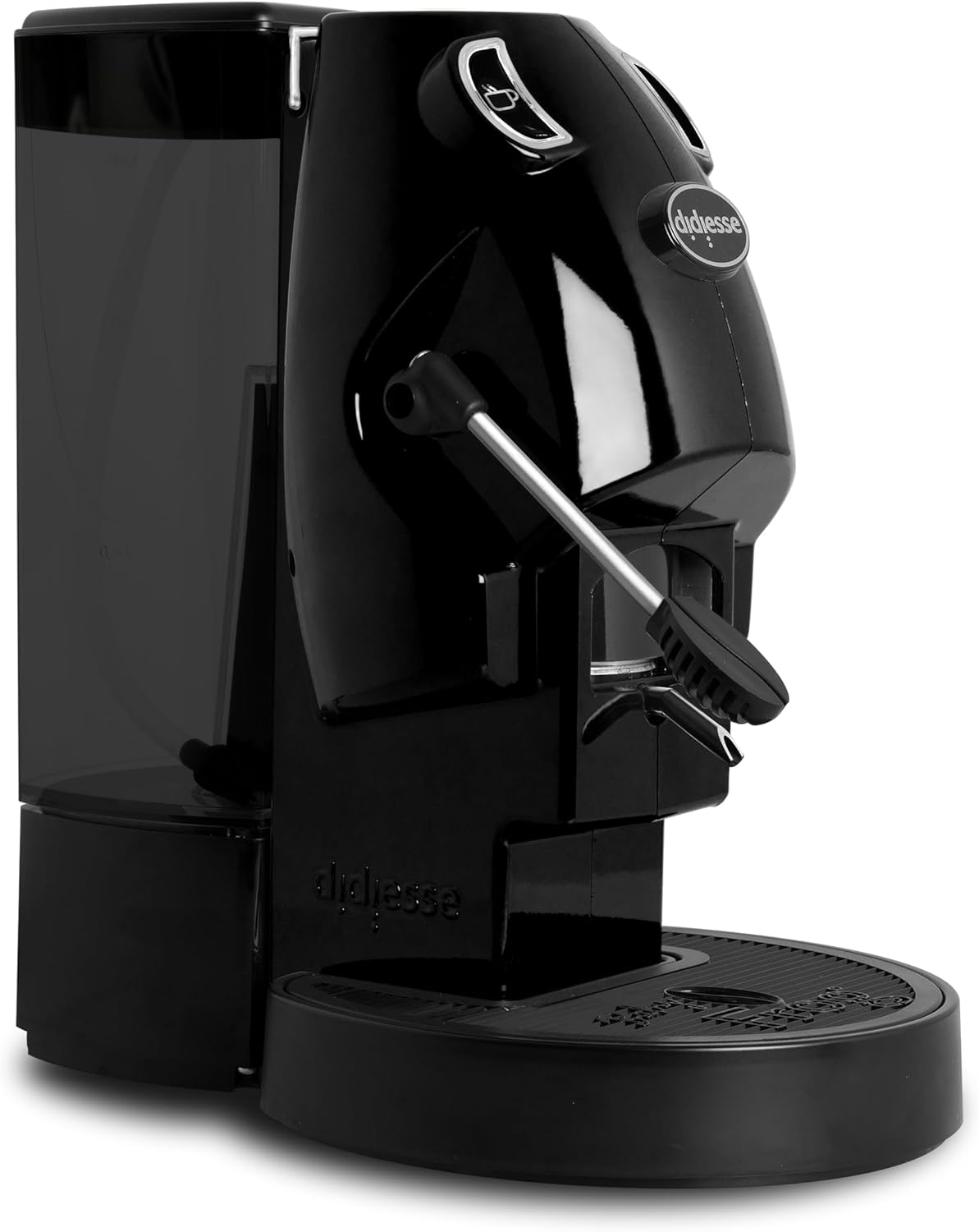 Didiesse Baby Frog Coffee & Tea Koffiezetapparaat voor pads, met melkopschuimer en dubbele padhouder voor koffie en thee, laag verbruik 450 W, warmwaterdispenser (zwart)