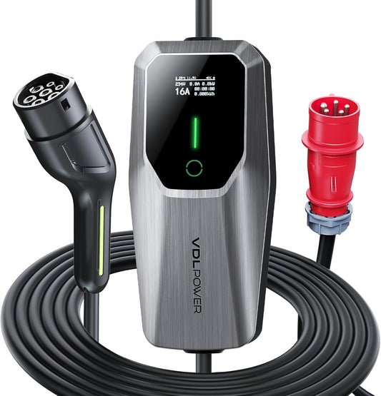 <font dir="auto" style="vertical-align: inherit;"><font dir="auto" style="vertical-align: inherit;">        Type 2 charging cable 11 kW, 6-16 A, 5 meter portable EV charger type 2 with CEE plug, 3-phase IP65 waterproof, EV charging cable mobile Wallbox ch