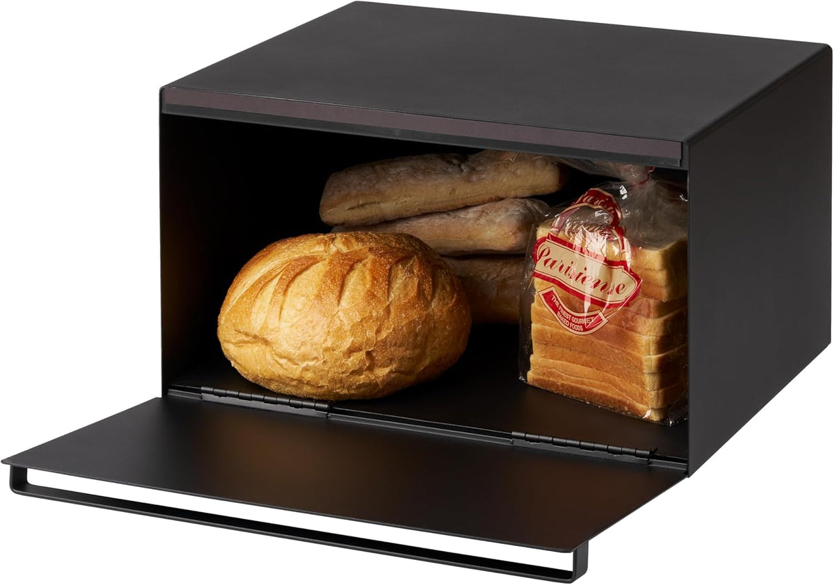 Yamazaki 4353 TOWER Bread Case, black, Steel, 40 x 34.5 x 24 cm