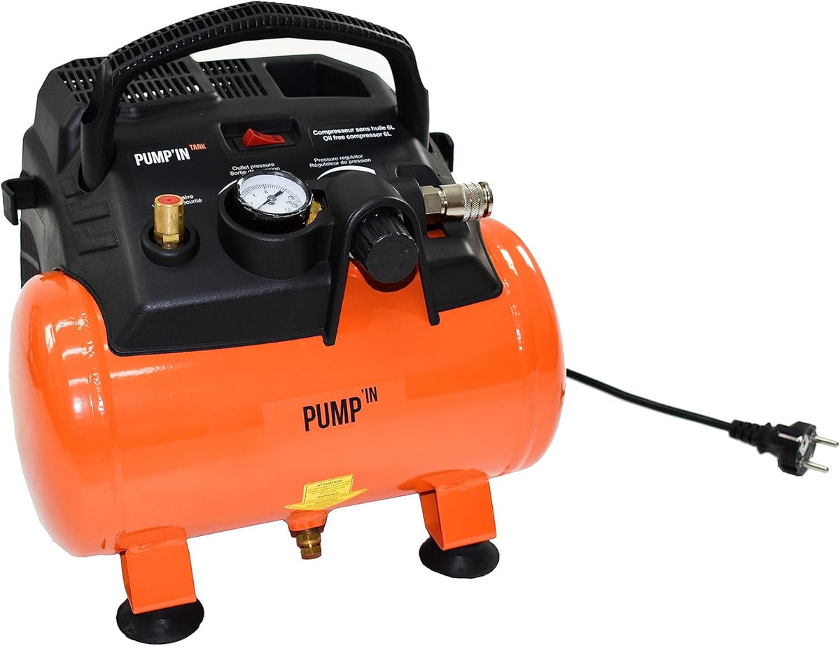 Compressor – Luchtpomp – Oppompapparaat – Pomp – Draagbare Compressor – Compact Formaat – 6 Liter Tank – 1200 Watt Motorvermogen – Maximaal 8 Bar Druk