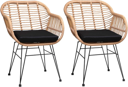 Casaria Tub chair Bali with cushion - 2 pieces - polyrattan - garden chair - QUORE