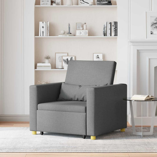 Uitschuifbare slaapbank, eenpersoons, donkergrijs, 90 x 165 x 87 cm, Scandinavische stijl, stoel voor woonkamer, slaapkamer, werkkamer, logeerkamer - QUORE