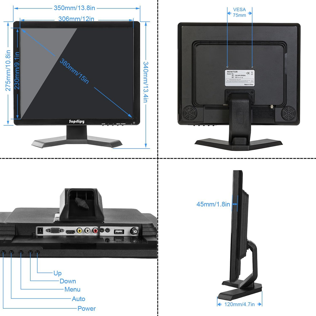 15 inch touchscreenmonitor – Touchscreen Monitor – Touchscreen Scherm – LCD-Monitor – TFT-Monitor – 1024 x 768 Resolutie – 10-Punts Capacitief Multitouch