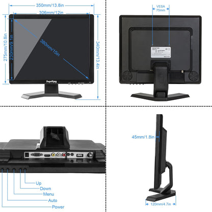 15 inch touchscreenmonitor – Touchscreen Monitor – Touchscreen Scherm – LCD-Monitor – TFT-Monitor – 1024 x 768 Resolutie – 10-Punts Capacitief Multitouch