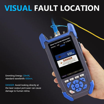 OTDR-Meetapparaat Vezel Optisch Kabel 9-in-1 Multifunctioneel 1310/1550nm 24/22dB 60KM Tijddomein Reflectometer VFL OPM OLS