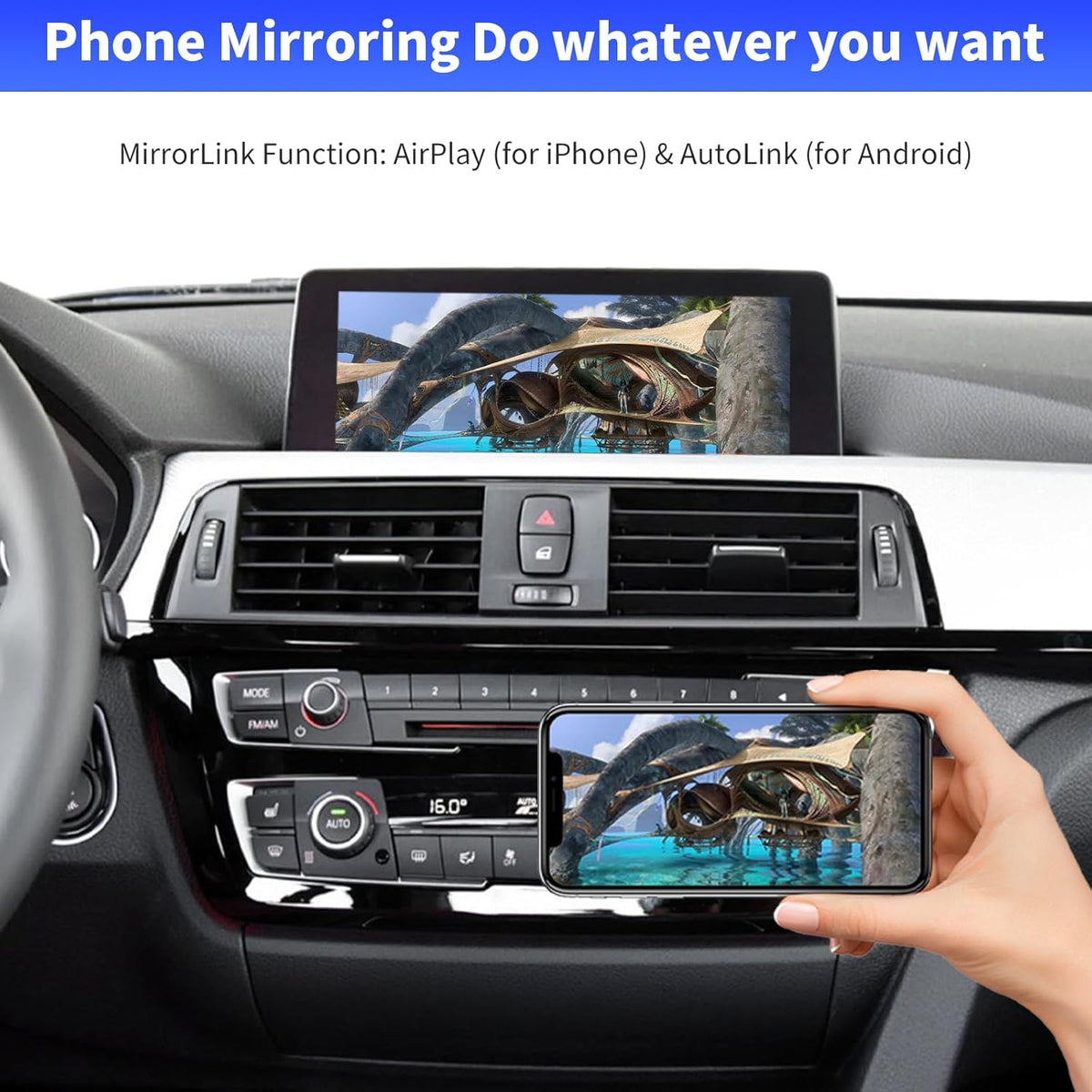 Draadloze CarPlay Android Auto Interface – Smartphone Connectiviteit Module – Auto Multimedia Adapter – EVO Systeem Upgrade – Draadloos & Bekabeld – Ondersteuning Navigatie & Camera