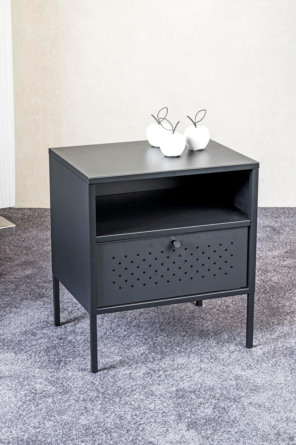 HAKU Console zwart, metaal - Maat: B 45 cm x H 50 cm x D 35 cm, Stijl: Modern