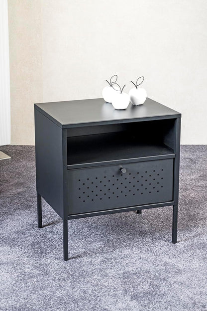 HAKU Console zwart, metaal - Maat: B 45 cm x H 50 cm x D 35 cm, Stijl: Modern