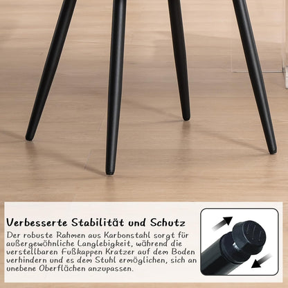 YOUTASTE Eetkamerstoelen, set van 2, kunstleer, keukenstoelen met rugleuning, gestoffeerde stoel, tot 136 kg belastbaar, stoelen voor eetkamer, keuken, olijfgroen