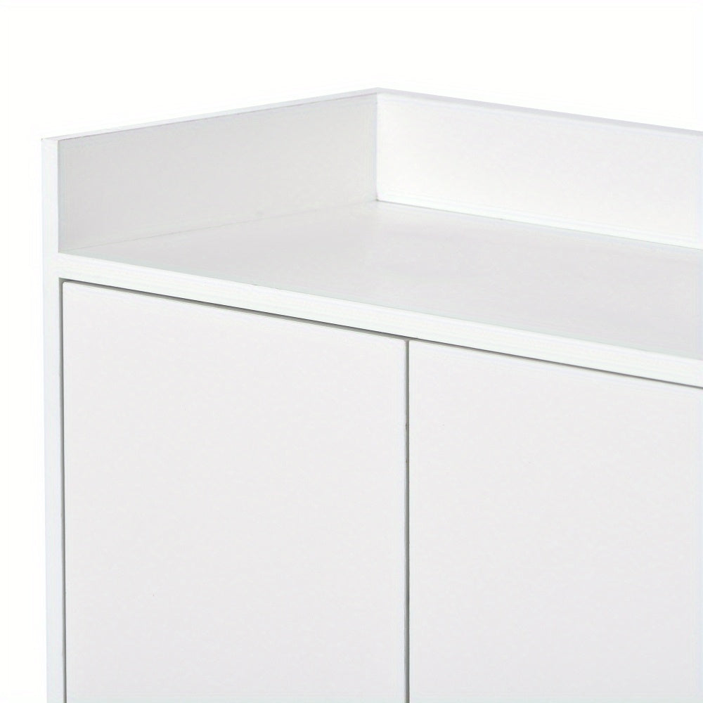 Dressoir – Ladekast – Opbergkast – Buffetkast – Wandkast – Modern Wit Met Gouden Accenten – 4 Deuren Handenvrij Ontwerp