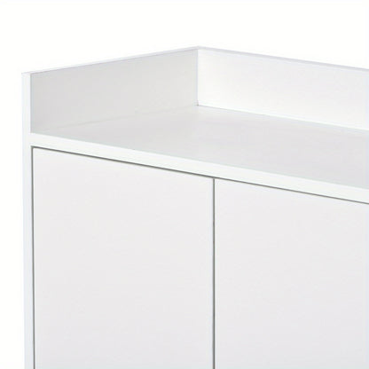 Dressoir – Ladekast – Opbergkast – Buffetkast – Wandkast – Modern Wit Met Gouden Accenten – 4 Deuren Handenvrij Ontwerp