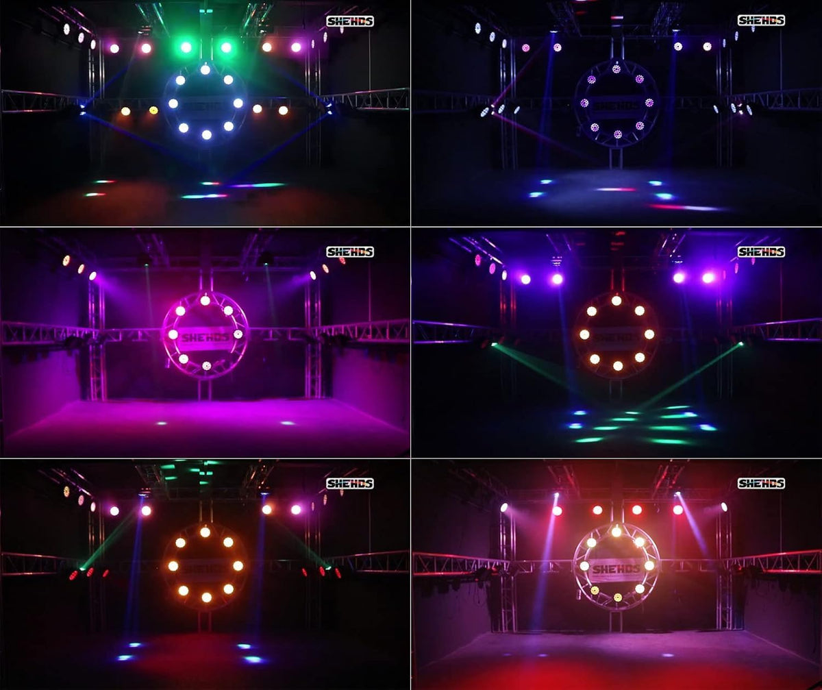SHEHDS Led-schijnwerper, 18 x 18 W led podiumlicht RGBWA + UV 6-in-1, DMX-besturing met geluidsbediening, DJ-lichteffect, discolicht, partylicht voor podium, disco, DJ, licht, show-evenementen