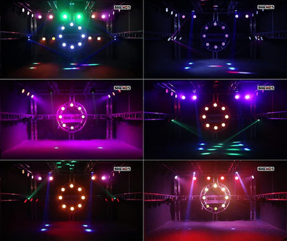SHEHDS Led-schijnwerper, 18 x 18 W led podiumlicht RGBWA + UV 6-in-1, DMX-besturing met geluidsbediening, DJ-lichteffect, discolicht, partylicht voor podium, disco, DJ, licht, show-evenementen