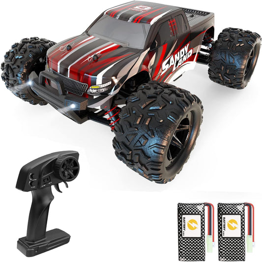 DEERC RC-auto voor kinderen, 1/18 RC-auto 4WD met 40 km/u hoge snelheid, 2 accu's, 2,4 GHz afstandsbediening terreinwagen buiten binnenvoertuig voor jongens en volwassenen